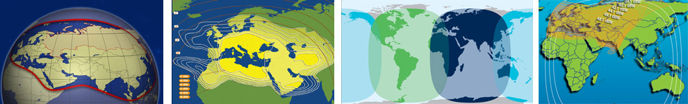 VSAT coverage maps of Europe / Central Asia region